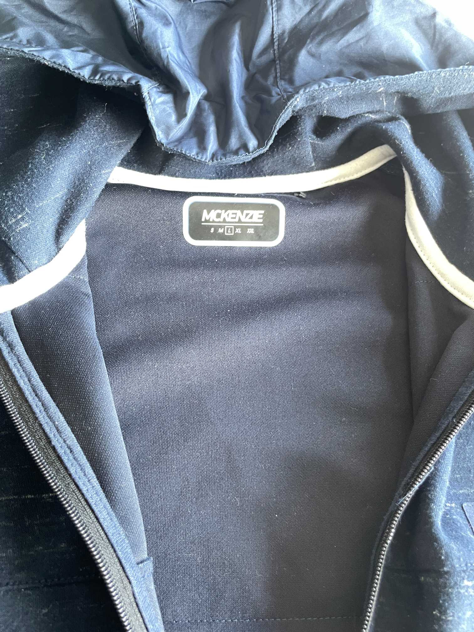 Vintage men Mckenzie navy blue full zip hoodie in L|L30 W22| SKU 5677