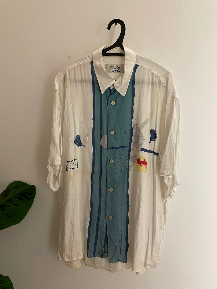 Vintage MTC Collection white long sleeve shirt size XL