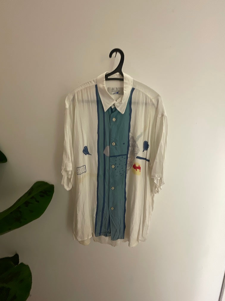 Vintage MTC Collection white long sleeve shirt size XL