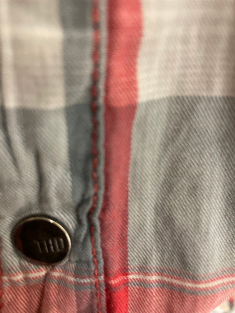 Vintage tommy hilfiger red checkered mens shirt size M