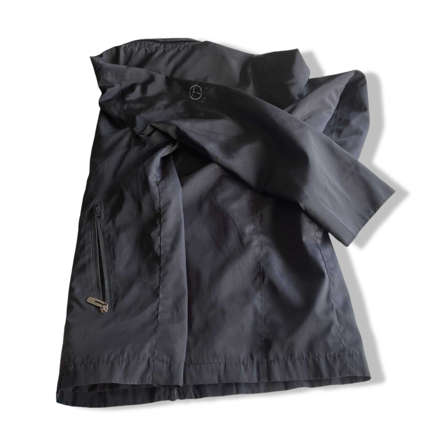Vintage men black Sergio Tacchini full zip wind breaker jacket in M|L 31 W21| SKU 5678
