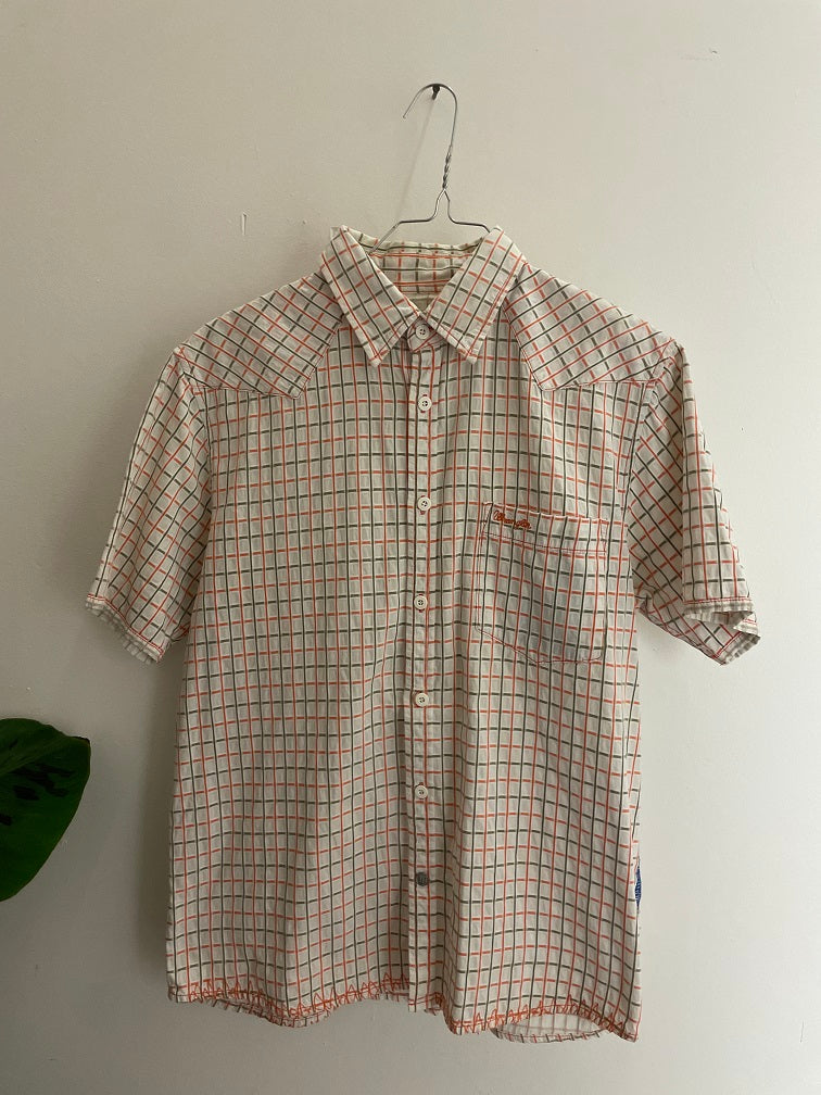 Vintage cream wrangler pure cotton check shirt size M