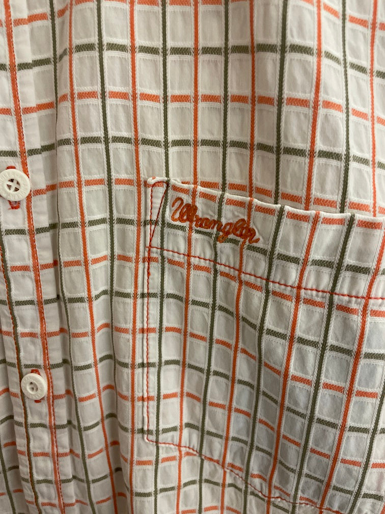 Vintage cream wrangler pure cotton check shirt size M