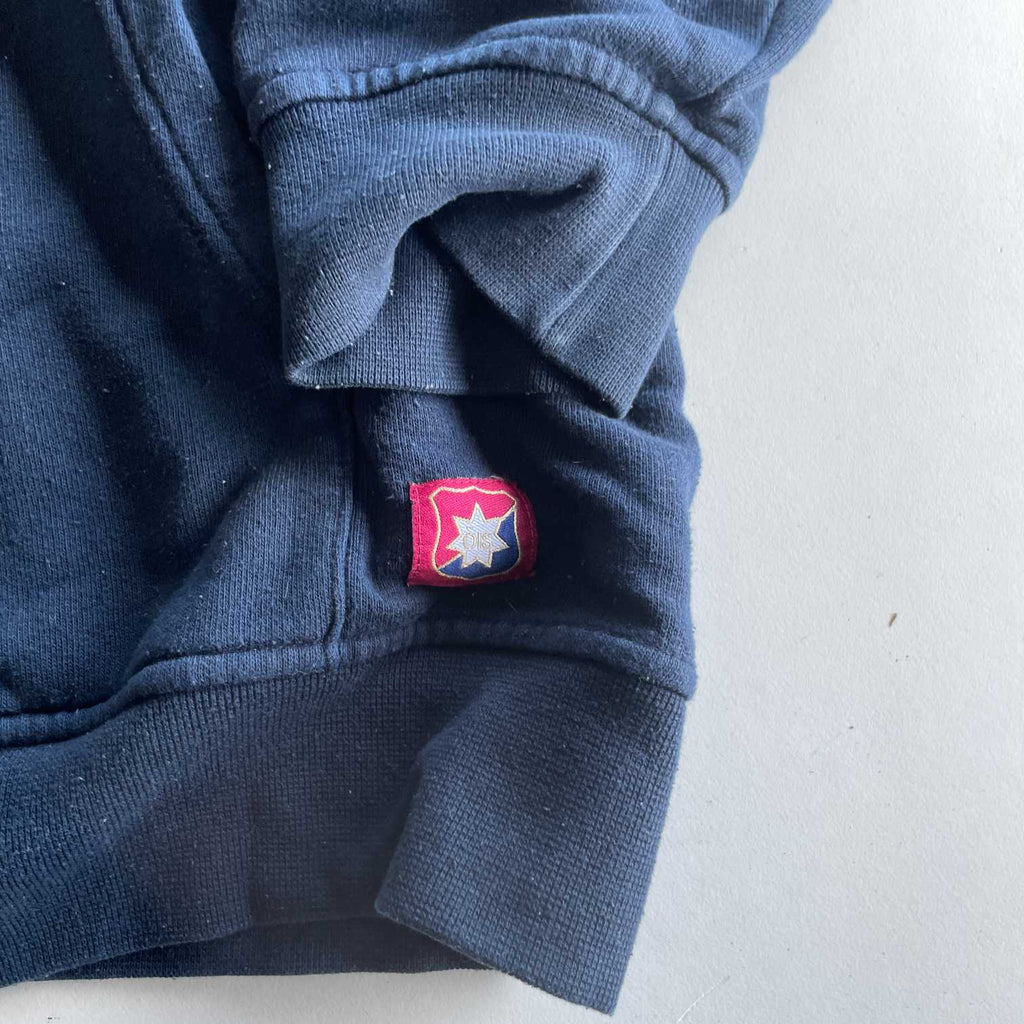 Vintage women Orgryte graphics navy blue cotton polyester hoodie in s|L23 W21|SKU 5682