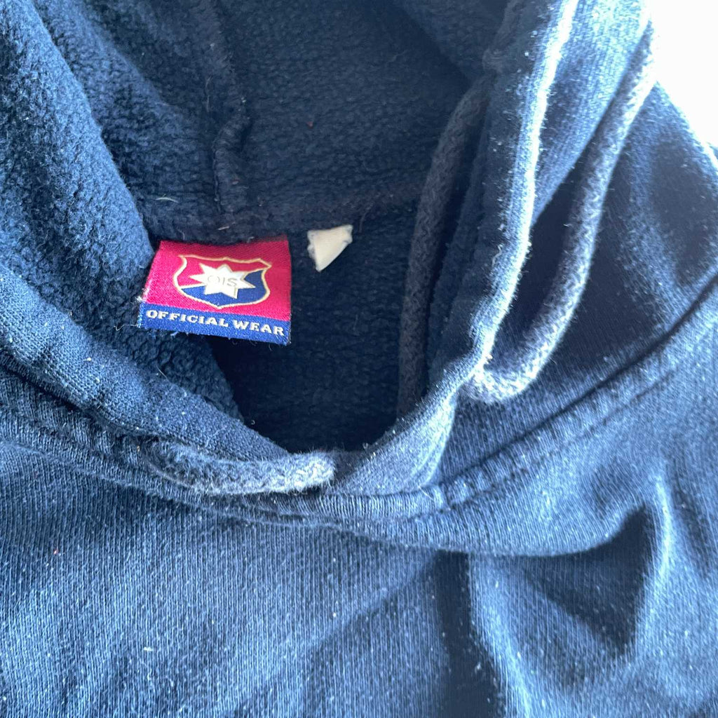 Vintage women Orgryte graphics navy blue cotton polyester hoodie in s|L23 W21|SKU 5682