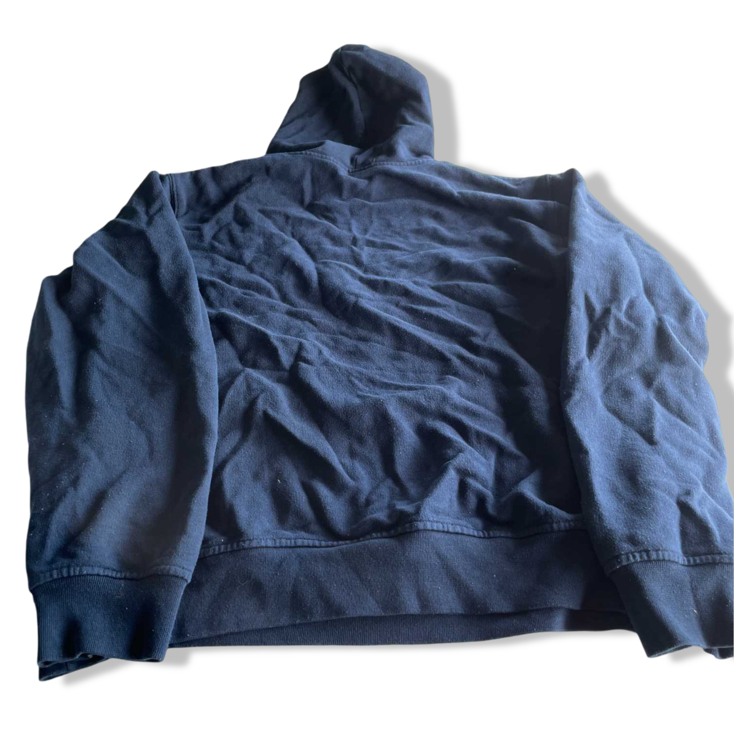 Vintage women Orgryte graphics navy blue cotton polyester hoodie in s|L23 W21|SKU 5682