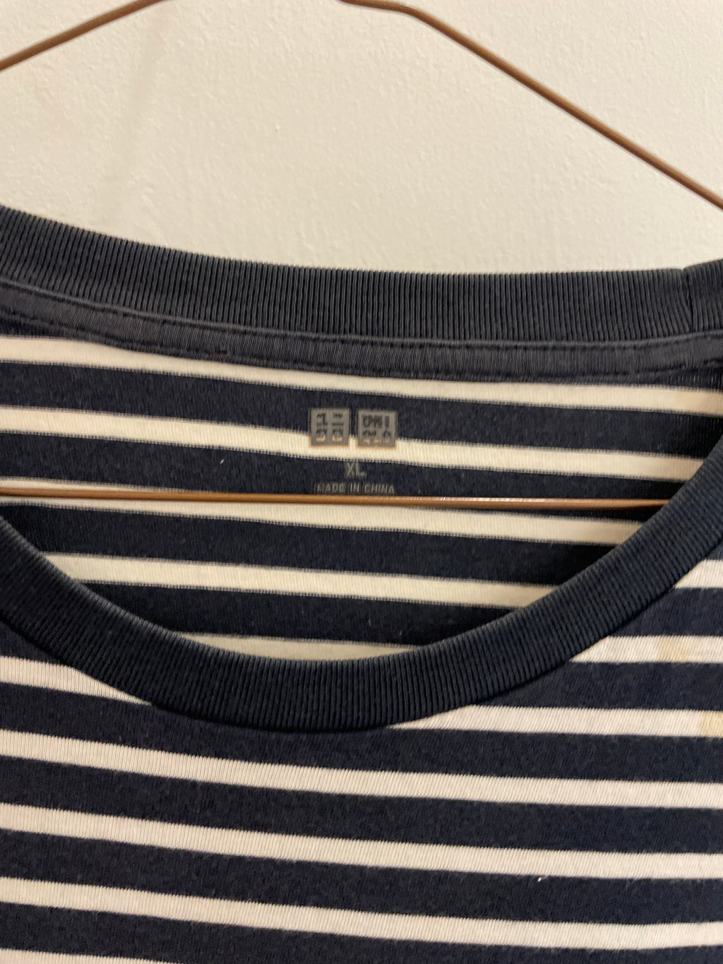 Vintage Uniqlo blue stripe tshirt size XL