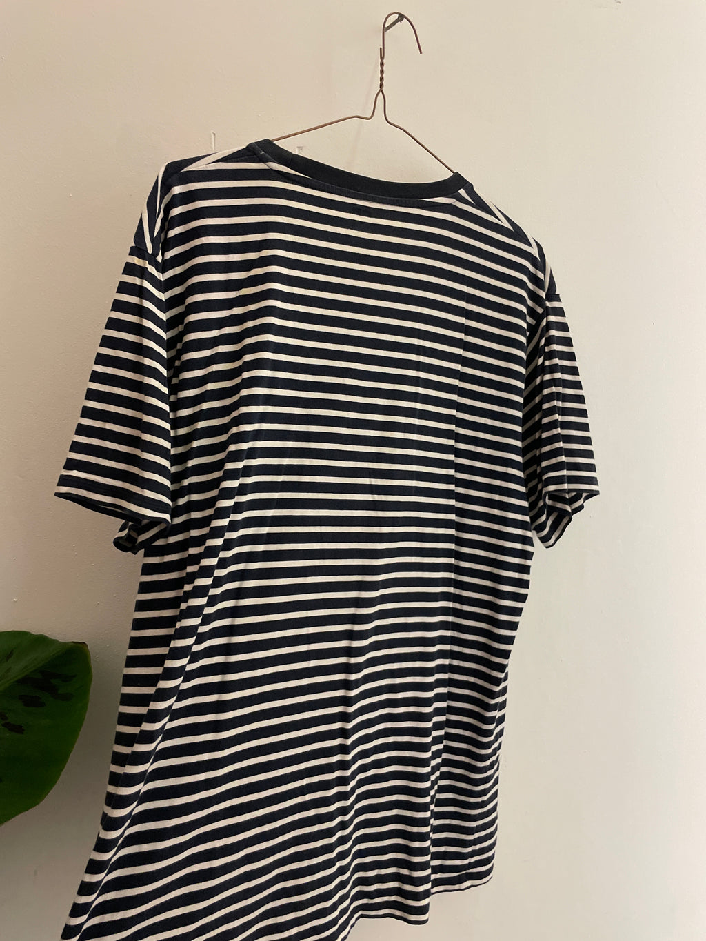 Vintage Uniqlo blue stripe tshirt size XL