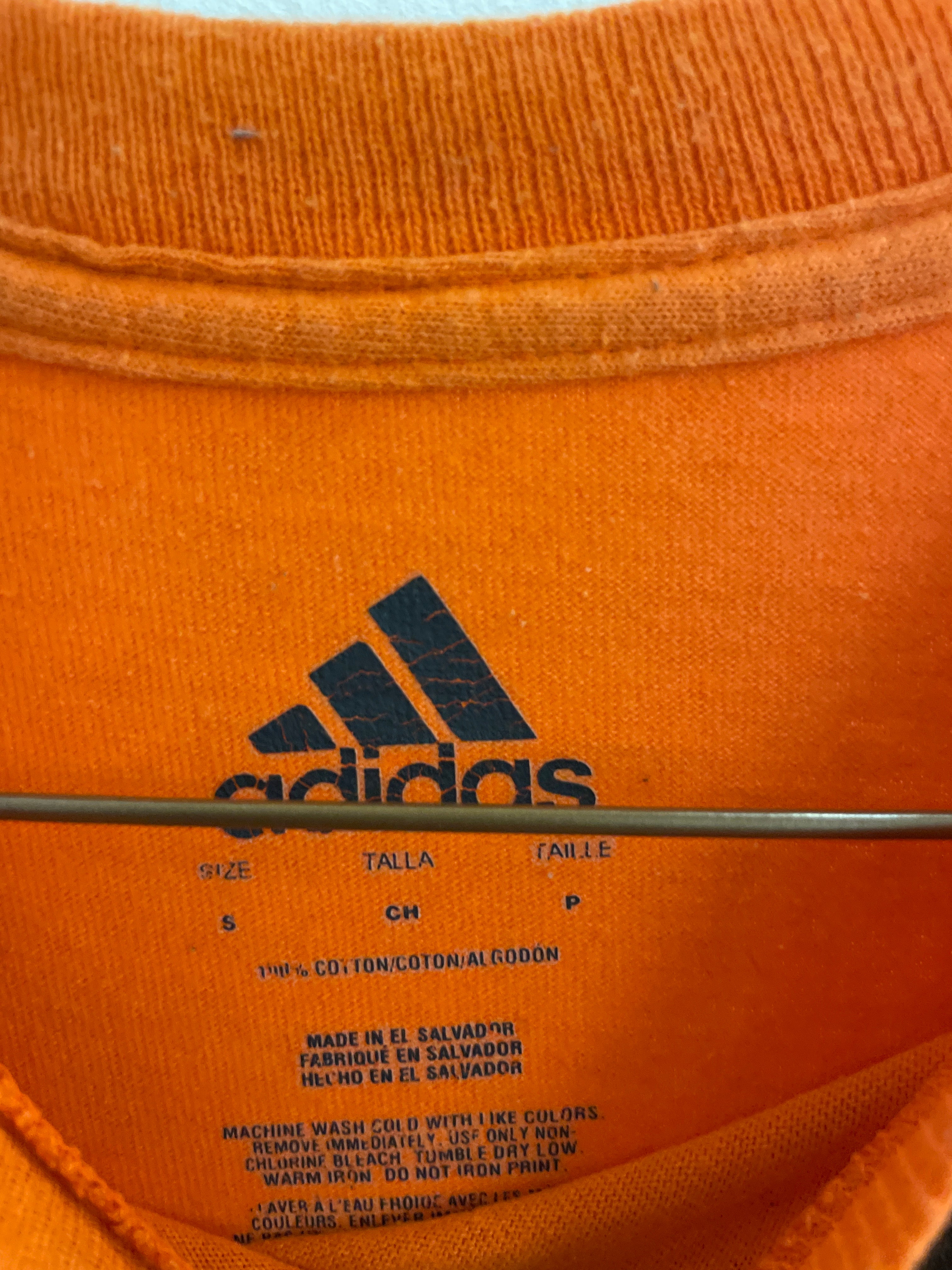 Vintage Adidas orange graphics tshirt size S