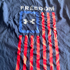 Vintage men Freedom graphics Under Armour navy blue Tees in XXL|SKU 5689