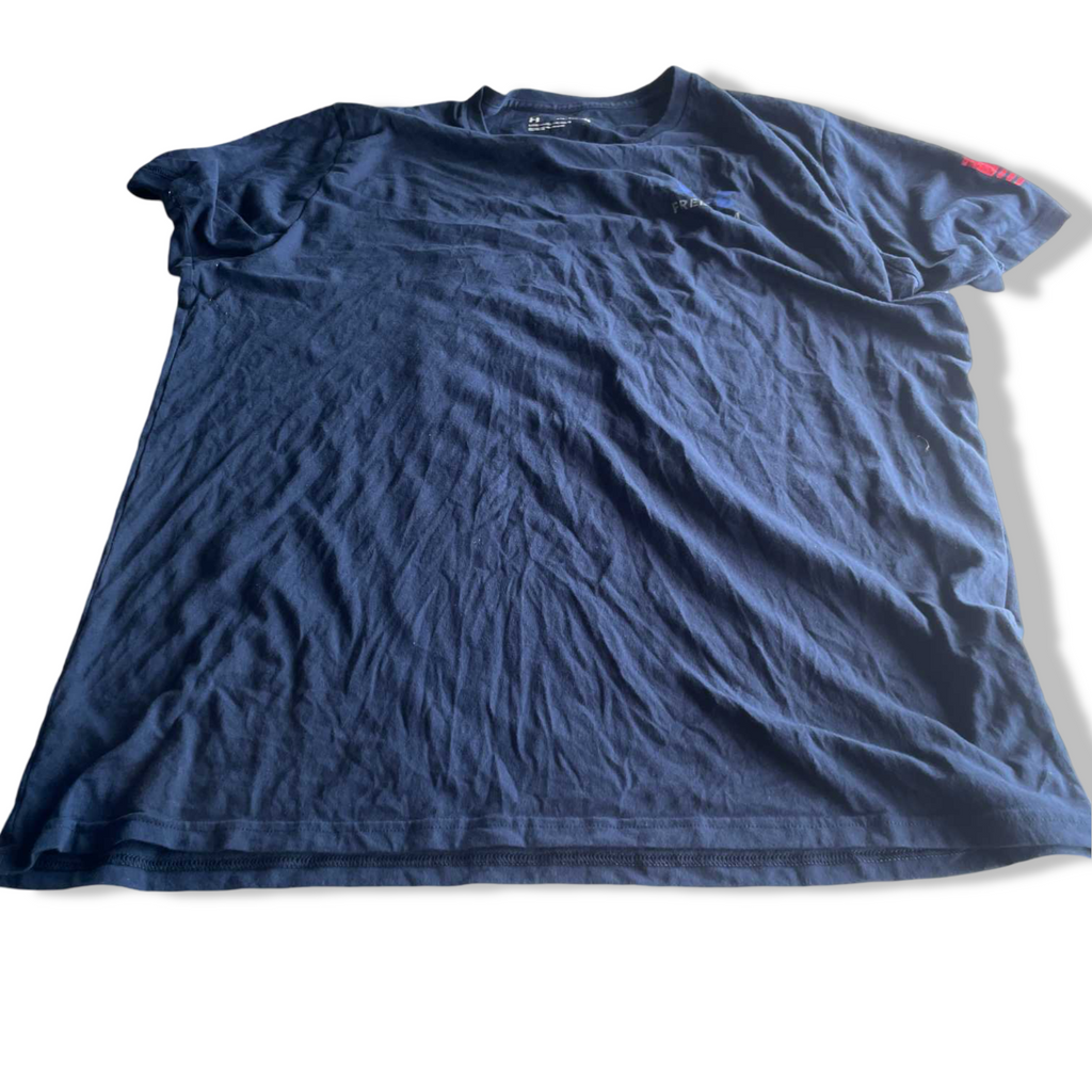 Vintage men Freedom graphics Under Armour navy blue Tees in XXL|SKU 5689