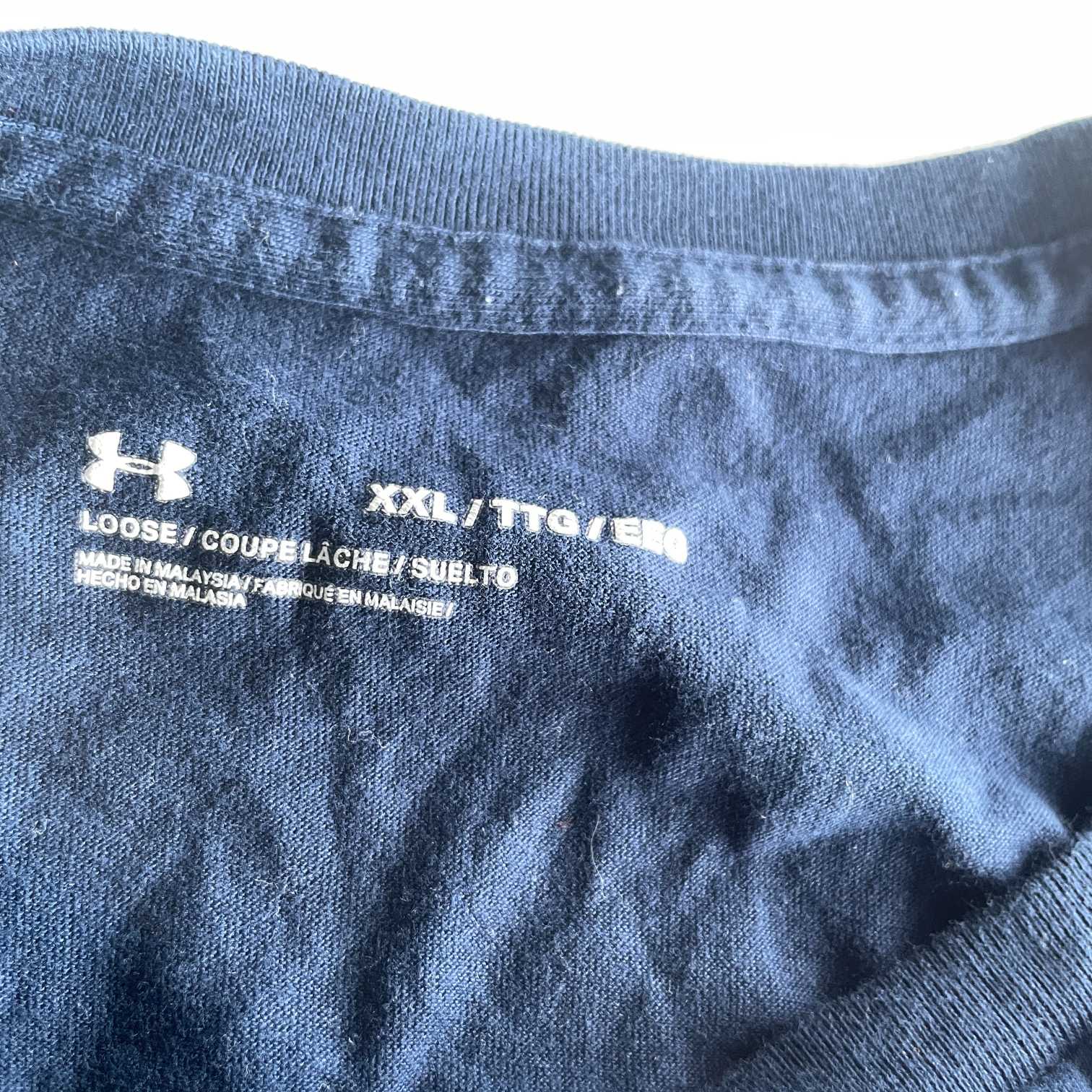 Vintage men Freedom graphics Under Armour navy blue Tees in XXL|SKU 5689