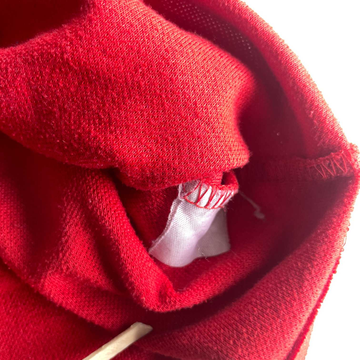 Vintage men Red & blue colorblock short sleeve polo shirt in L|SKU 5690