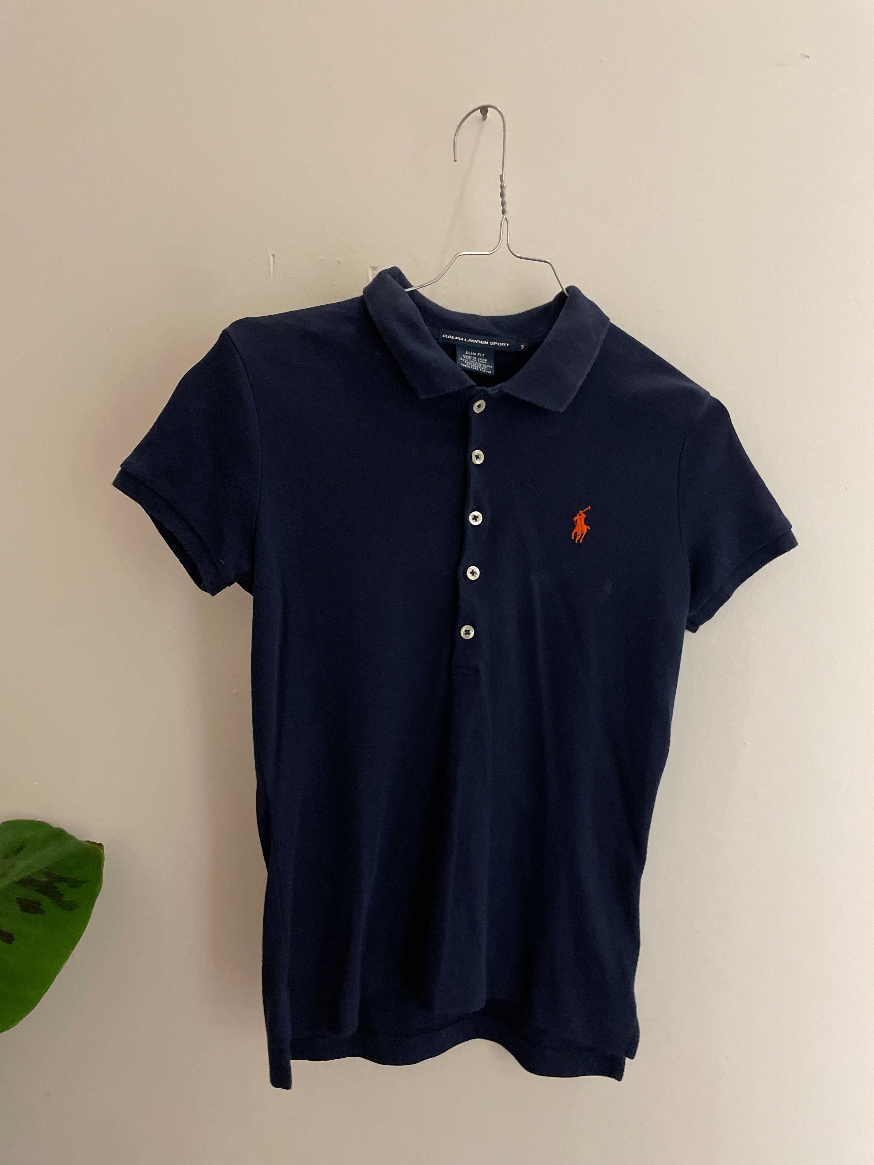 Vintage blue ralph lauren sport slim fit polo shirt size S