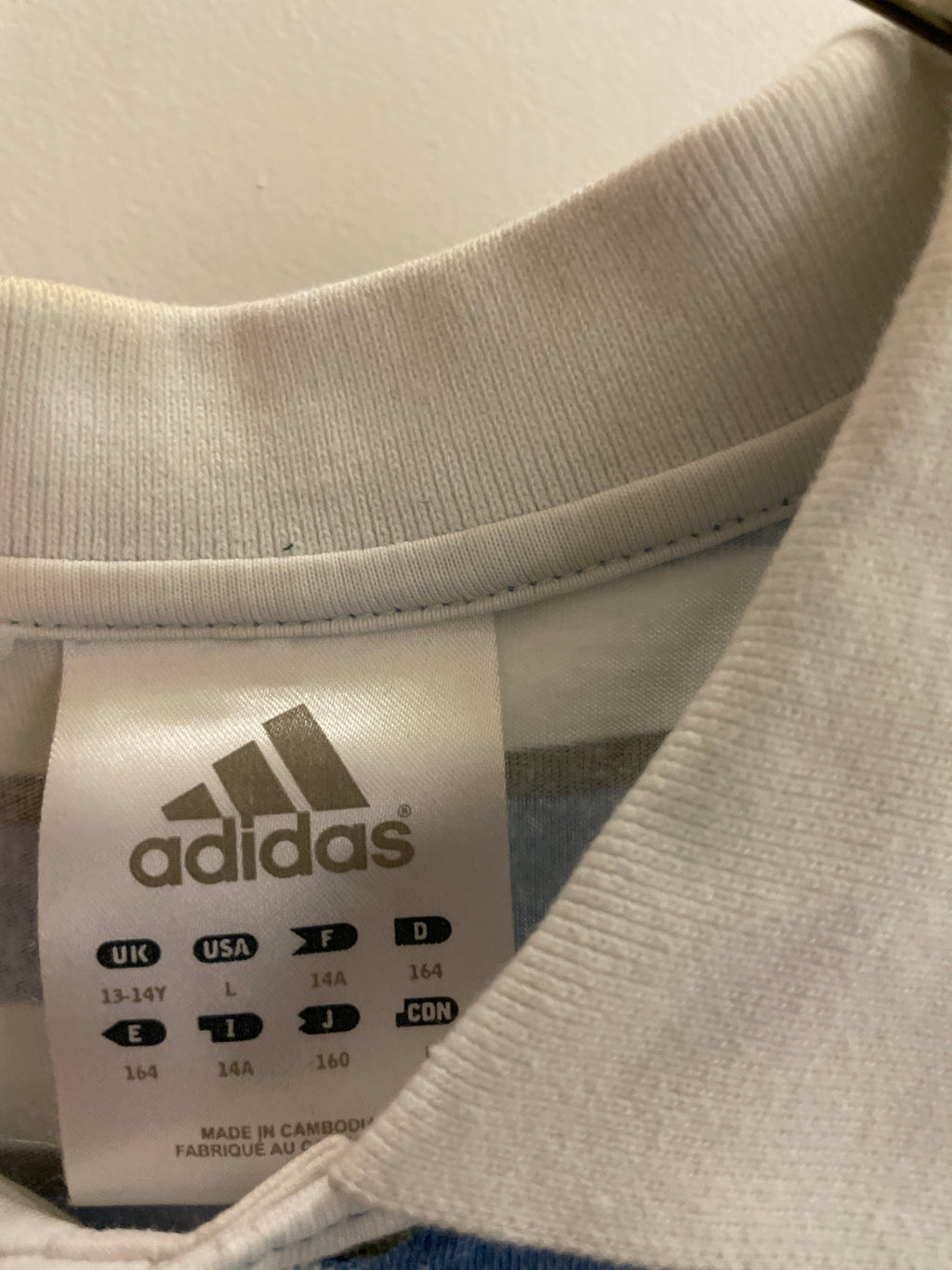 Vintage blue stripped adidas polo shirt size L
