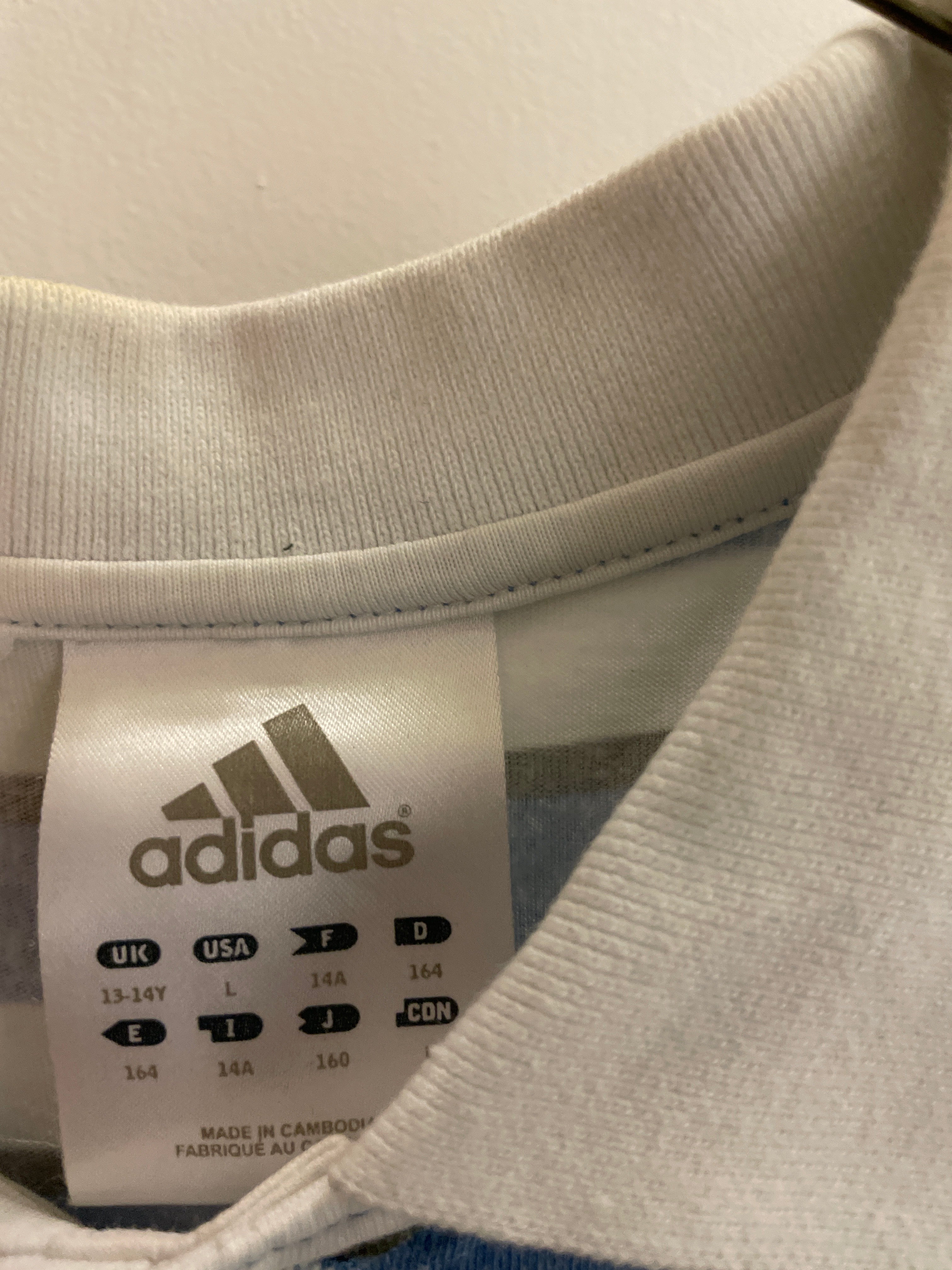 Vintage blue stripped adidas polo shirt size L