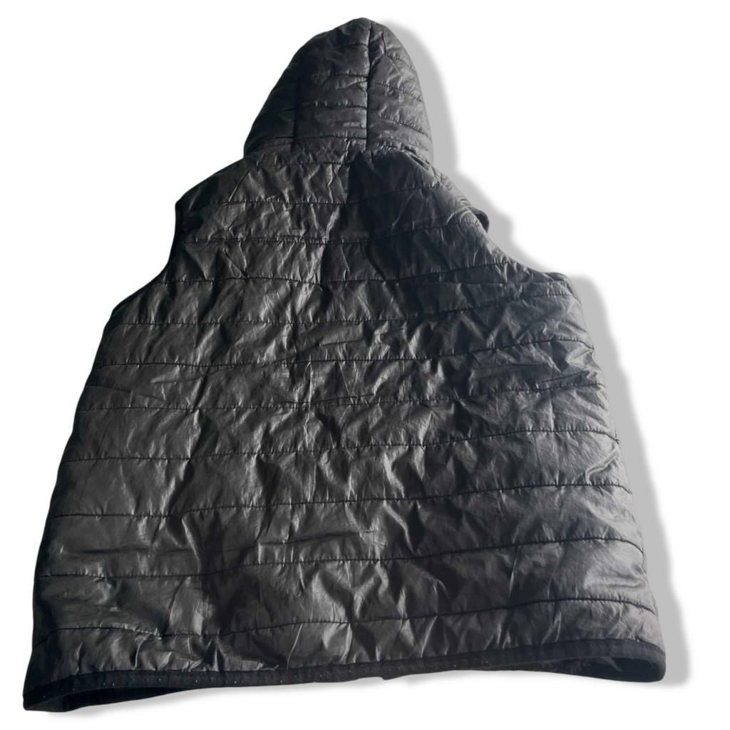 Vintage women 9-10YRS Fluid black puffer padded full zip sleeveless hoodie in S|L22 W18|SKU 5695