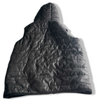 Vintage women 9-10YRS Fluid black puffer padded full zip sleeveless hoodie in S|L22 W18|SKU 5695