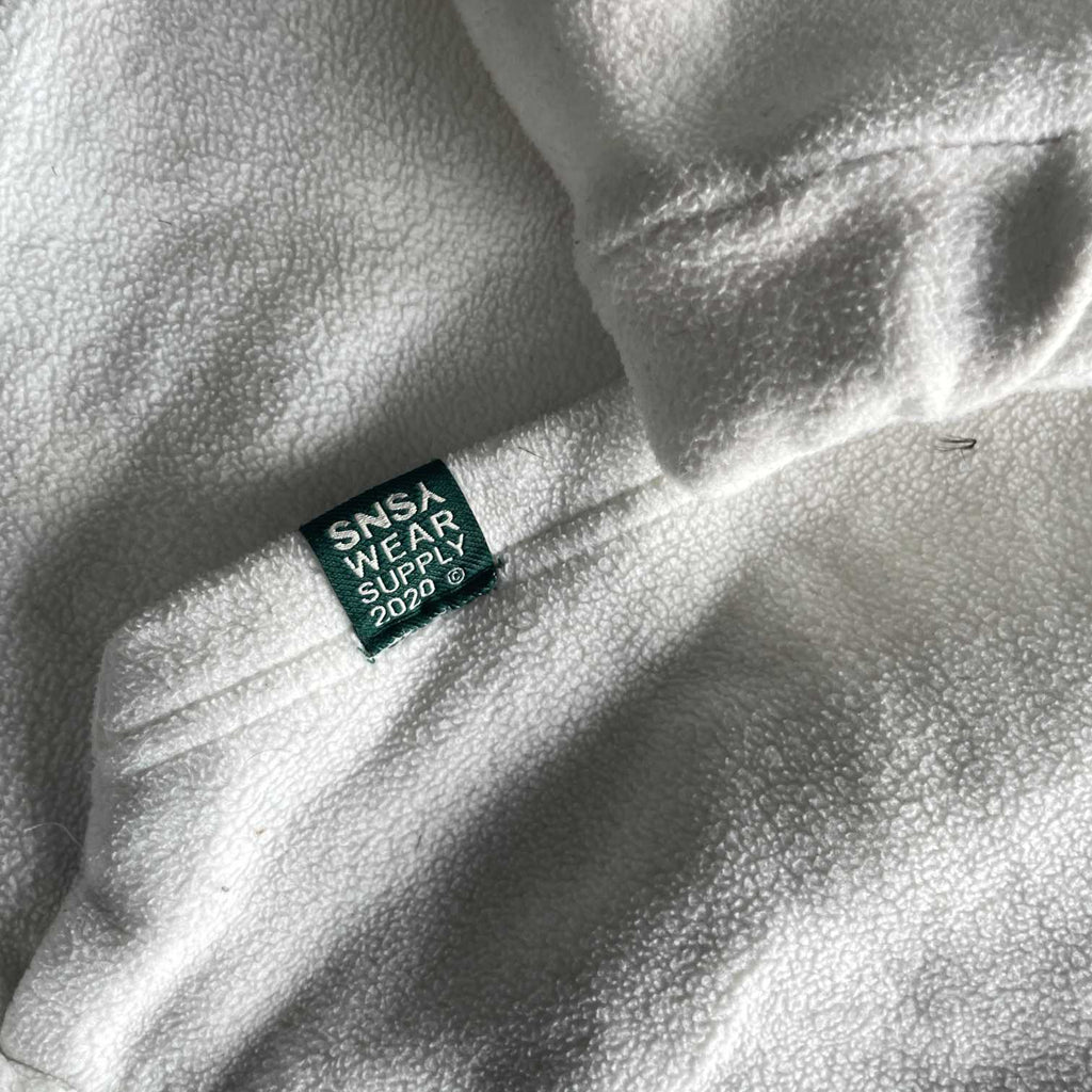 Vintage men Sinsay collection green & white colourblock 1/4zip fleece sweatshirt in M|L30 W23|SKU 5696