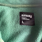 Vintage men Sinsay collection green & white colourblock 1/4zip fleece sweatshirt in M|L30 W23|SKU 5696