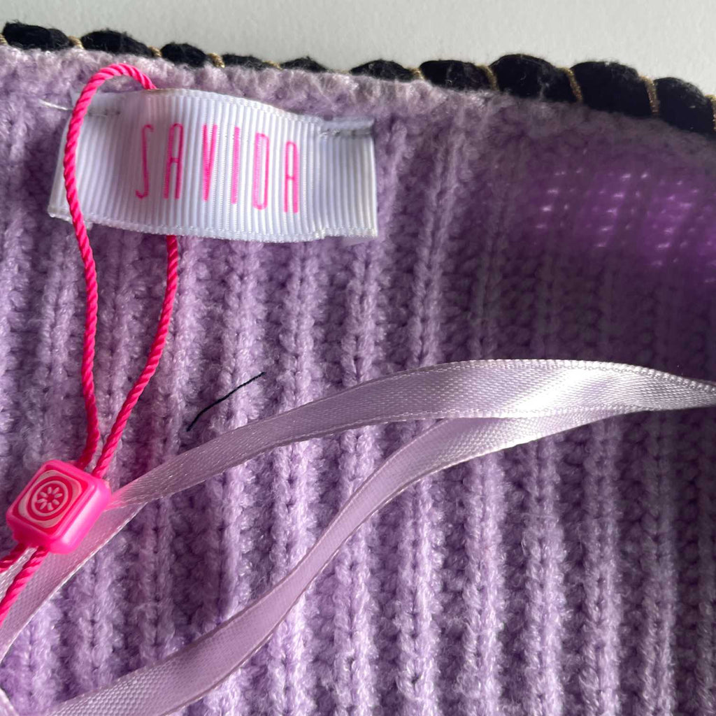Vintage women Savida lilac knitted button down cardigan in M|L26 W20| SKU 5697