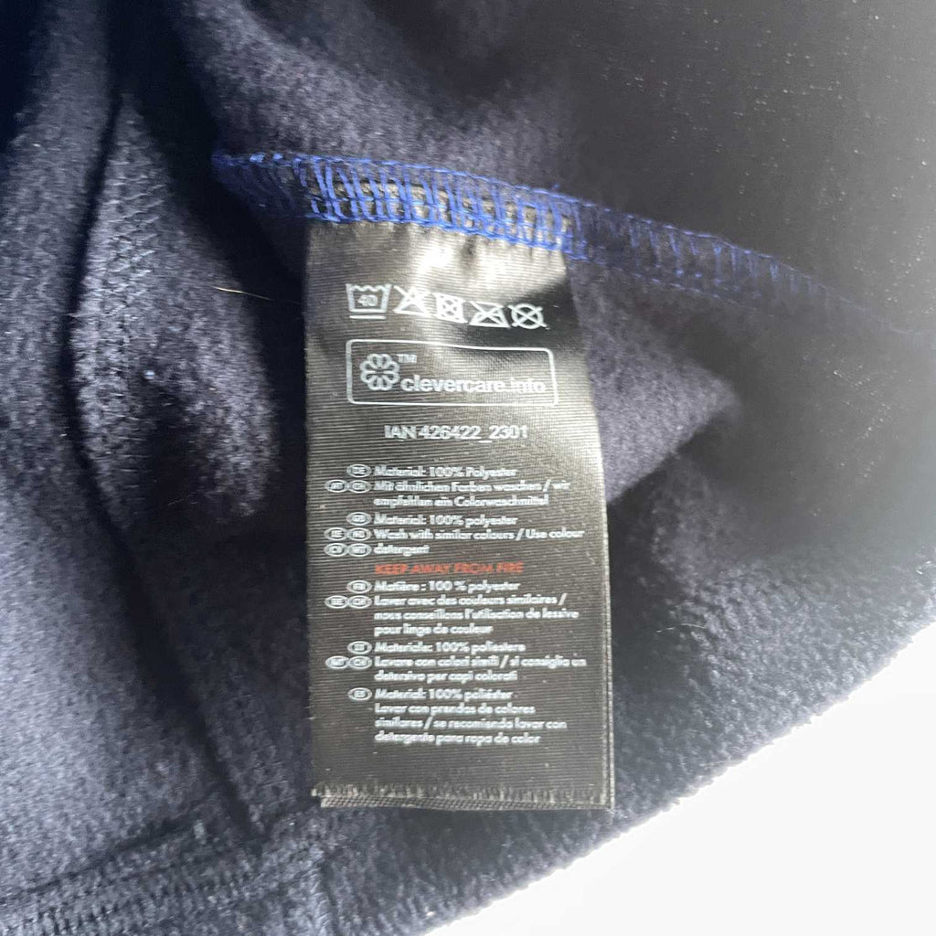 Vintage men Clevercare blue colourblock full zip fleece jacket in L|L32 W22|SKU 5698