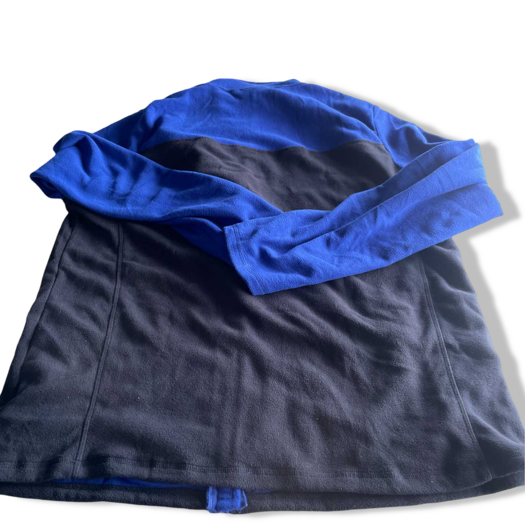 Vintage men Clevercare blue colourblock full zip fleece jacket in L|L32 W22|SKU 5698