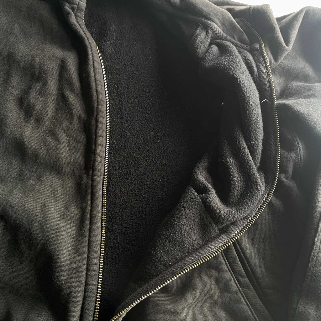 Vintage men black American Giant full zip high neck wind breaker jacket in L|SKU 5700