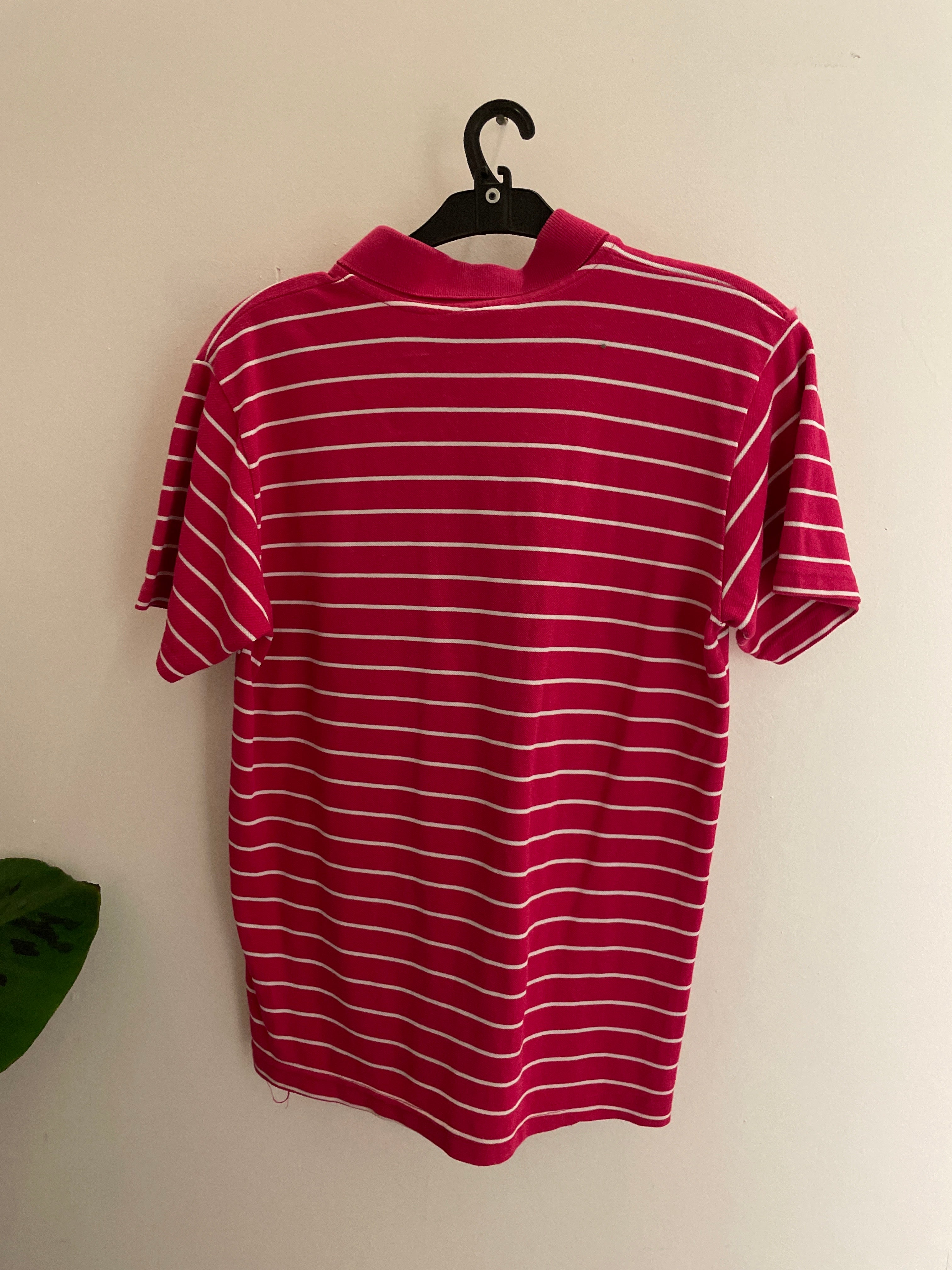 Vintage pink stripped lacoste sport polo shirt size S