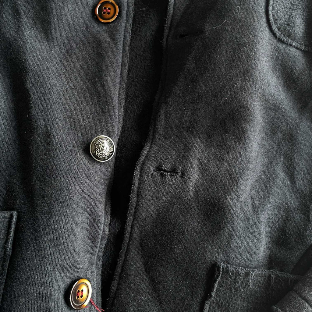 Vintage men navy blue regular fit cotton linen blazer in M|L29 W18|SKU 5701