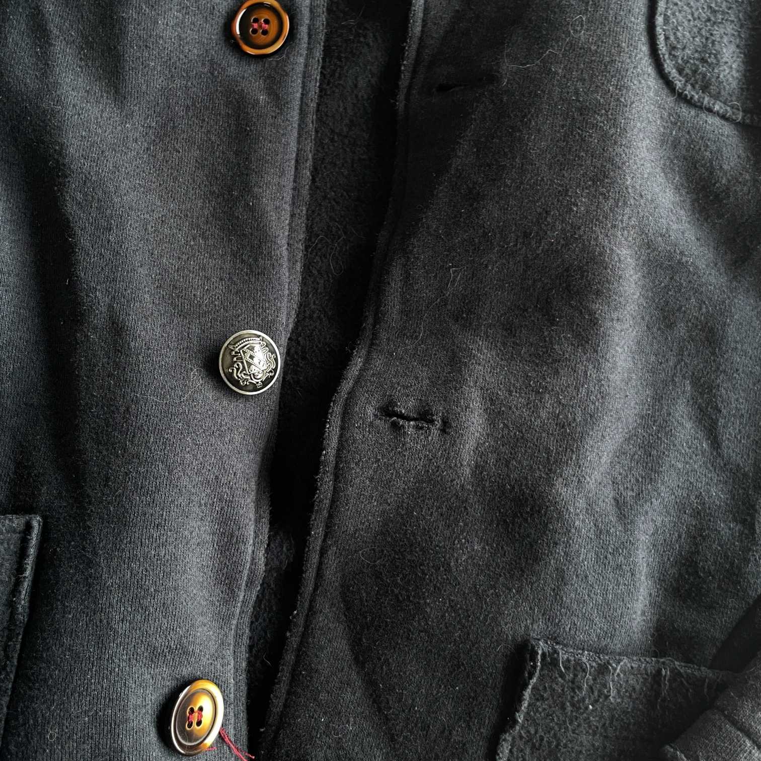 Vintage men navy blue regular fit cotton linen blazer in M|L29 W18|SKU 5701