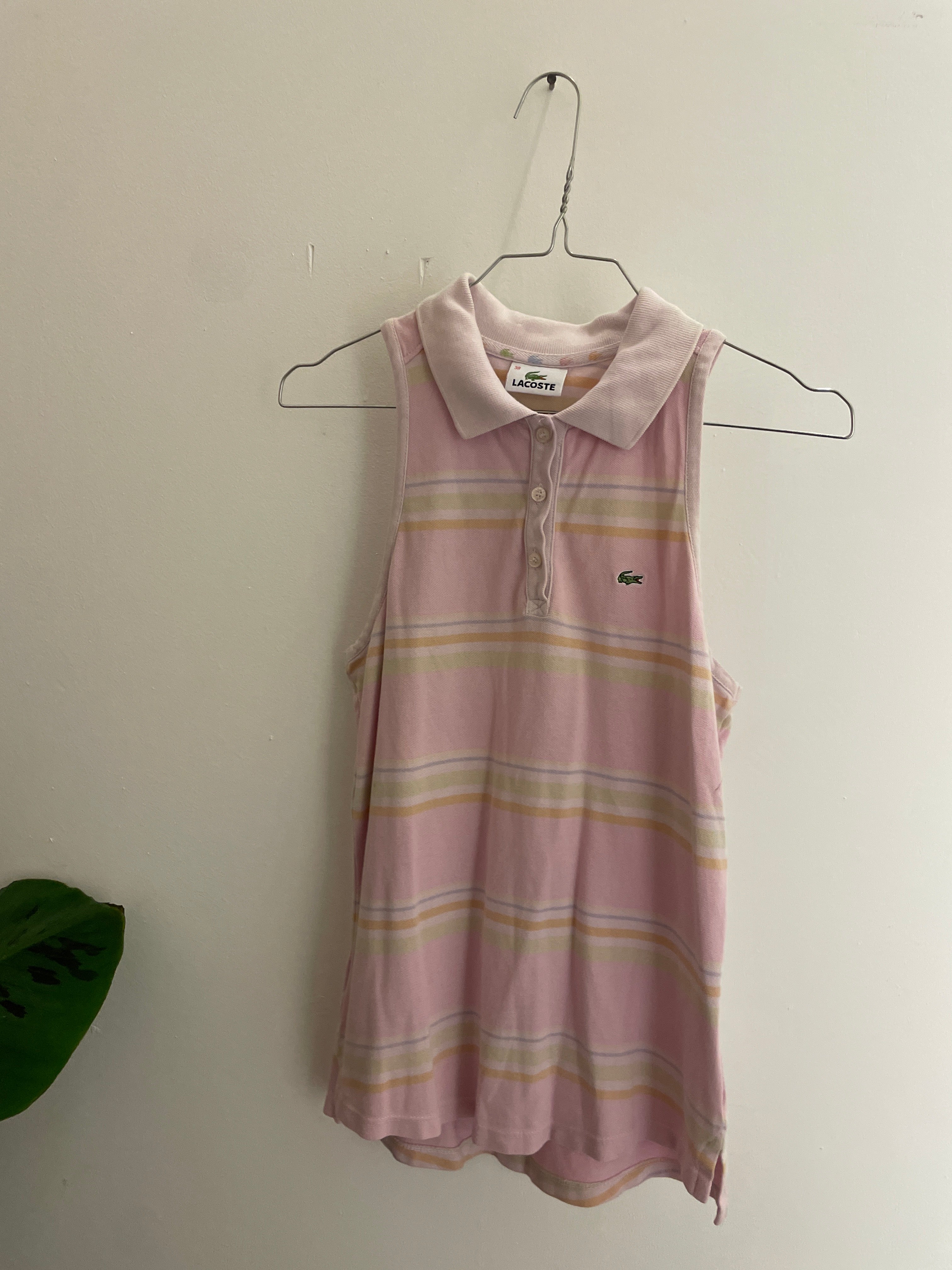 Vintage lacoste pink polo shirt for girls size S