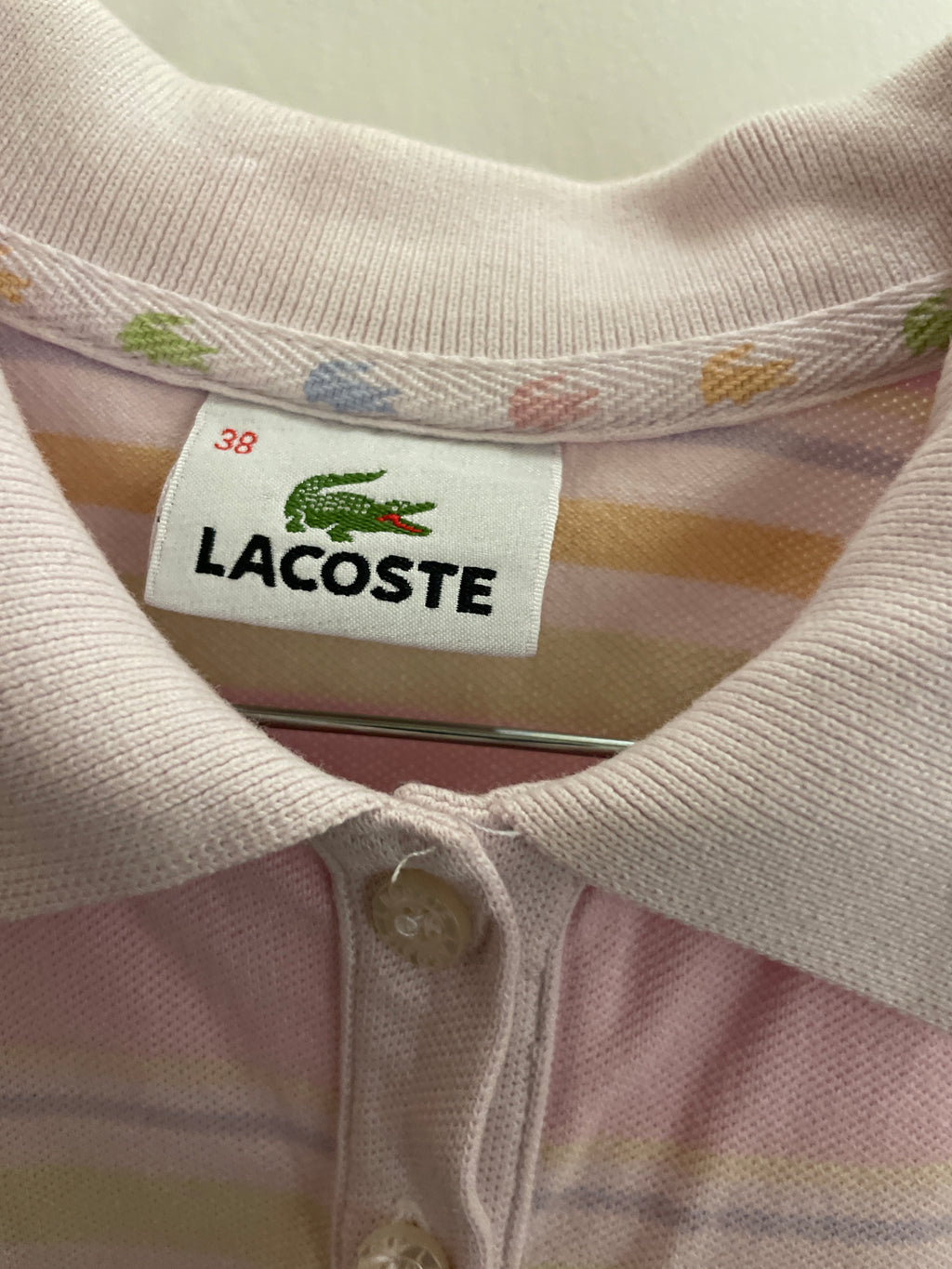 Vintage lacoste pink polo shirt for girls size S