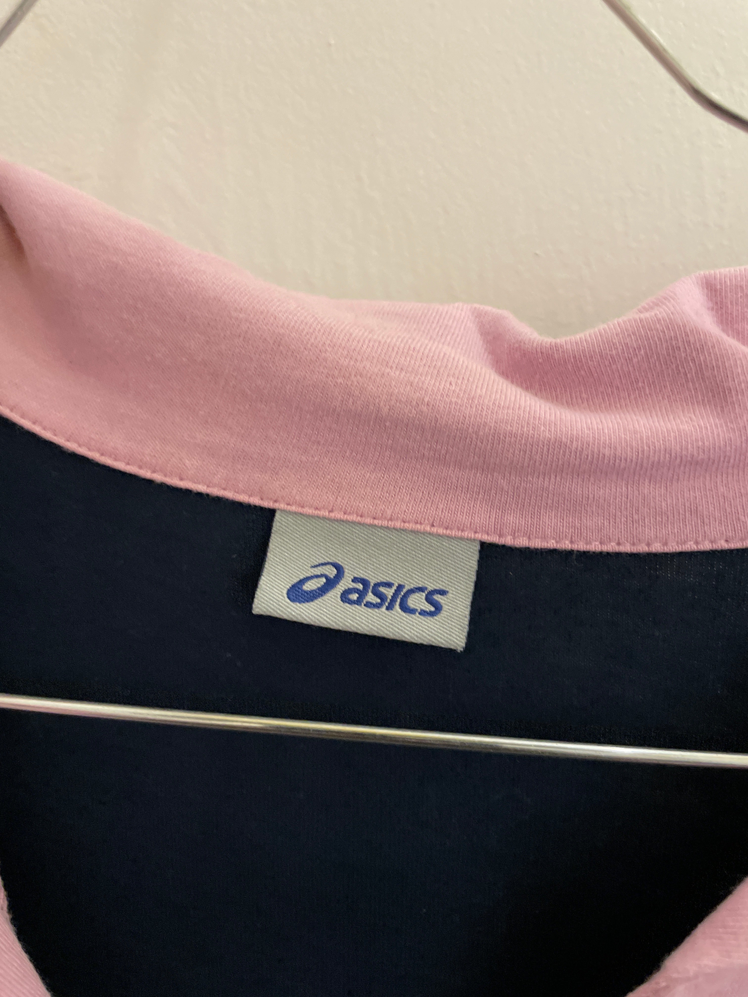 Vintage blue asics polo shirt size M