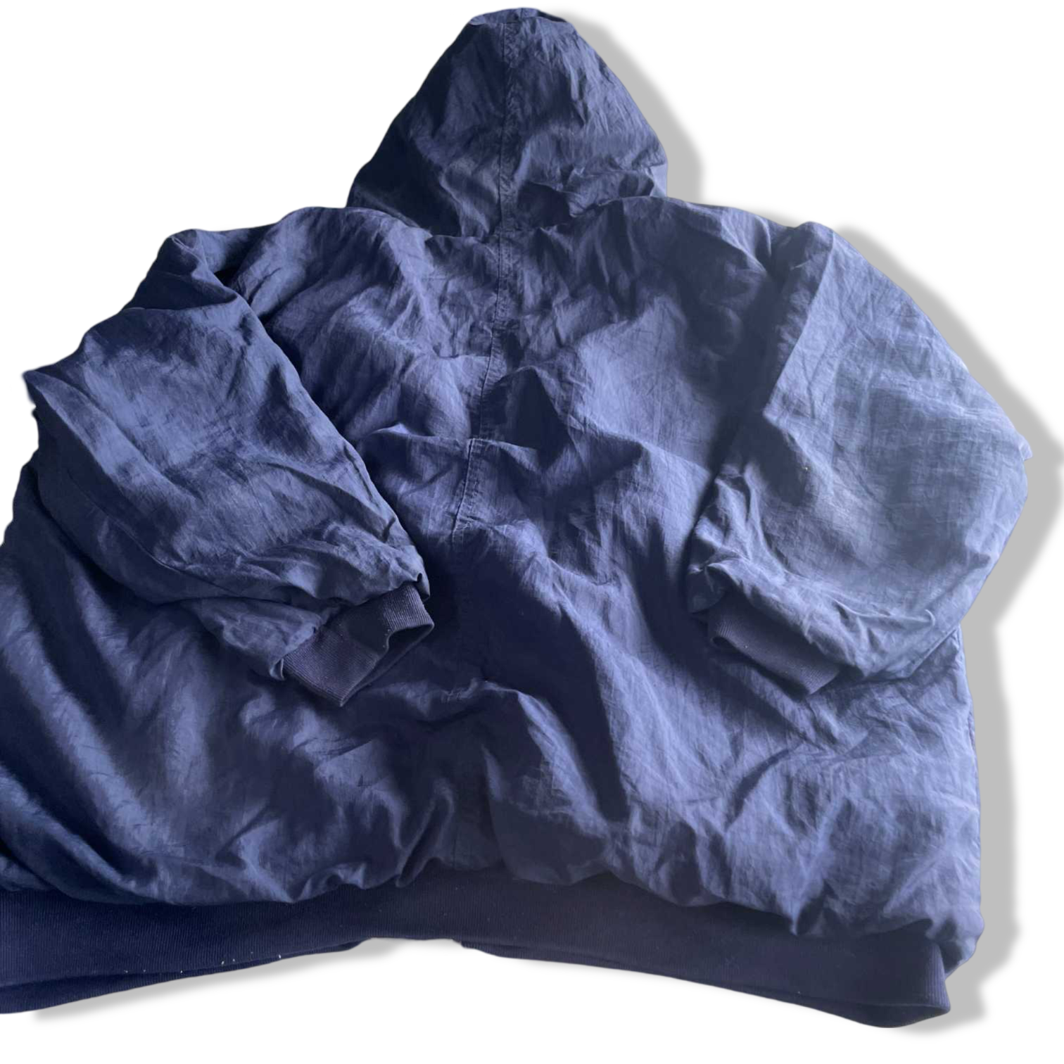 Vintage men Reversible Navy multi stripe heavyweight hoodie in XXL|L29 W25|SKU 5705