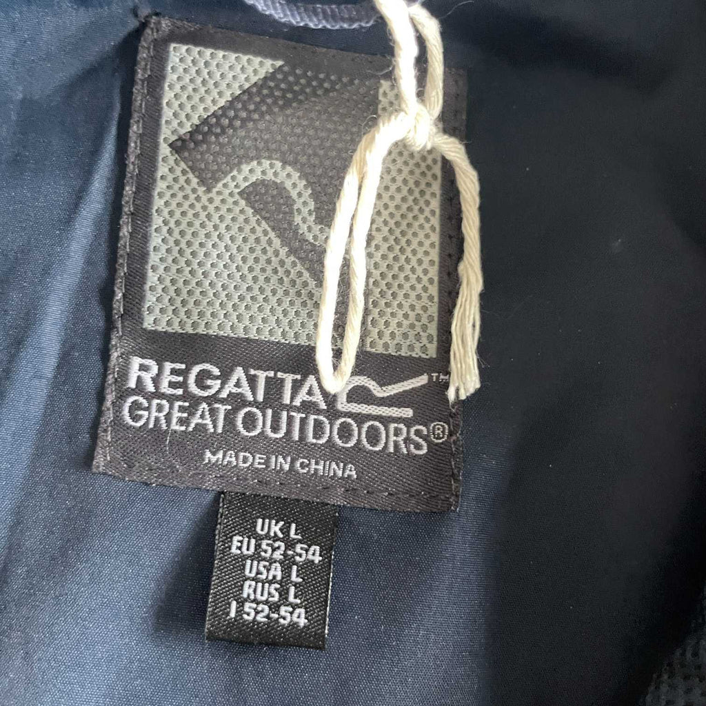 Vintage men Regatta Hydrafort navy full zip hooded rain coat in L|L30 W23|SKU 5710
