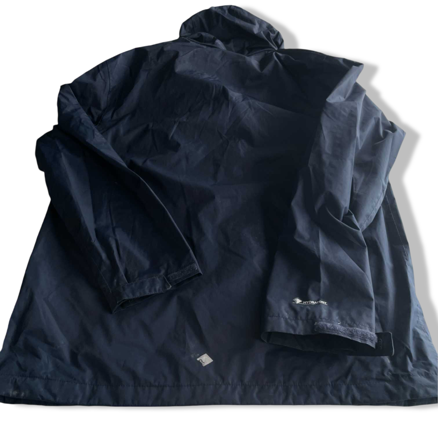 Vintage men Regatta Hydrafort navy full zip hooded rain coat in L|L30 W23|SKU 5710
