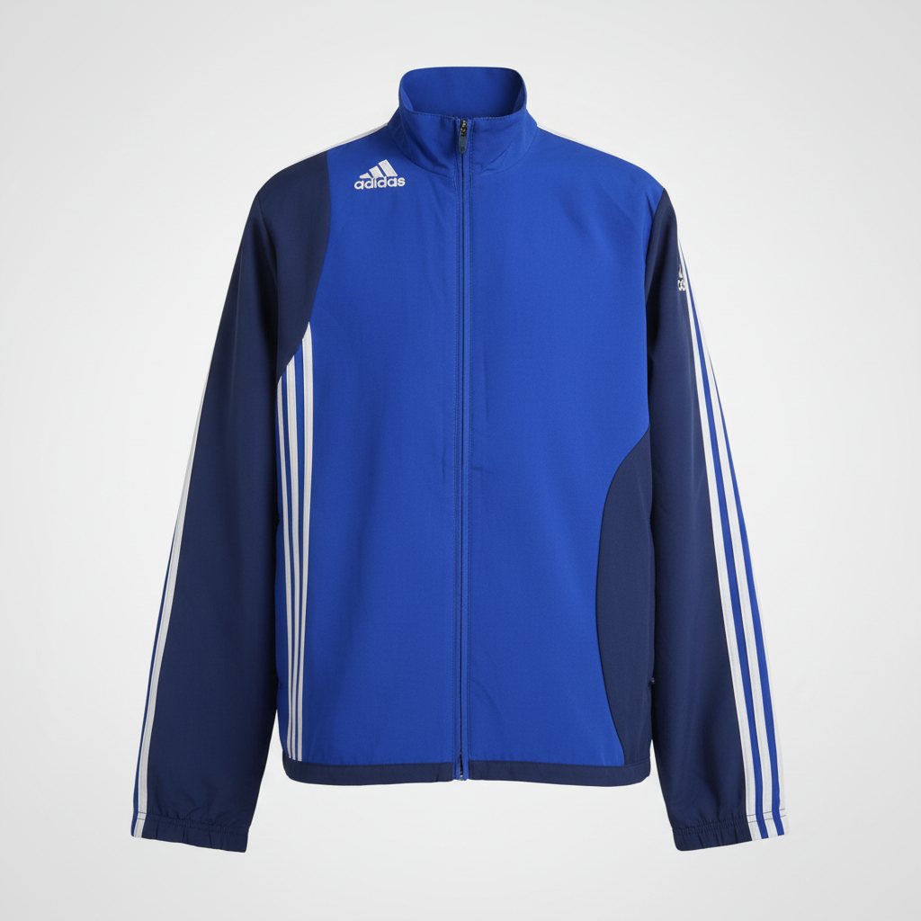 Vintage men Adidas blue full zip wind breaker track jacket in M/L|L30W21|SKU 5718
