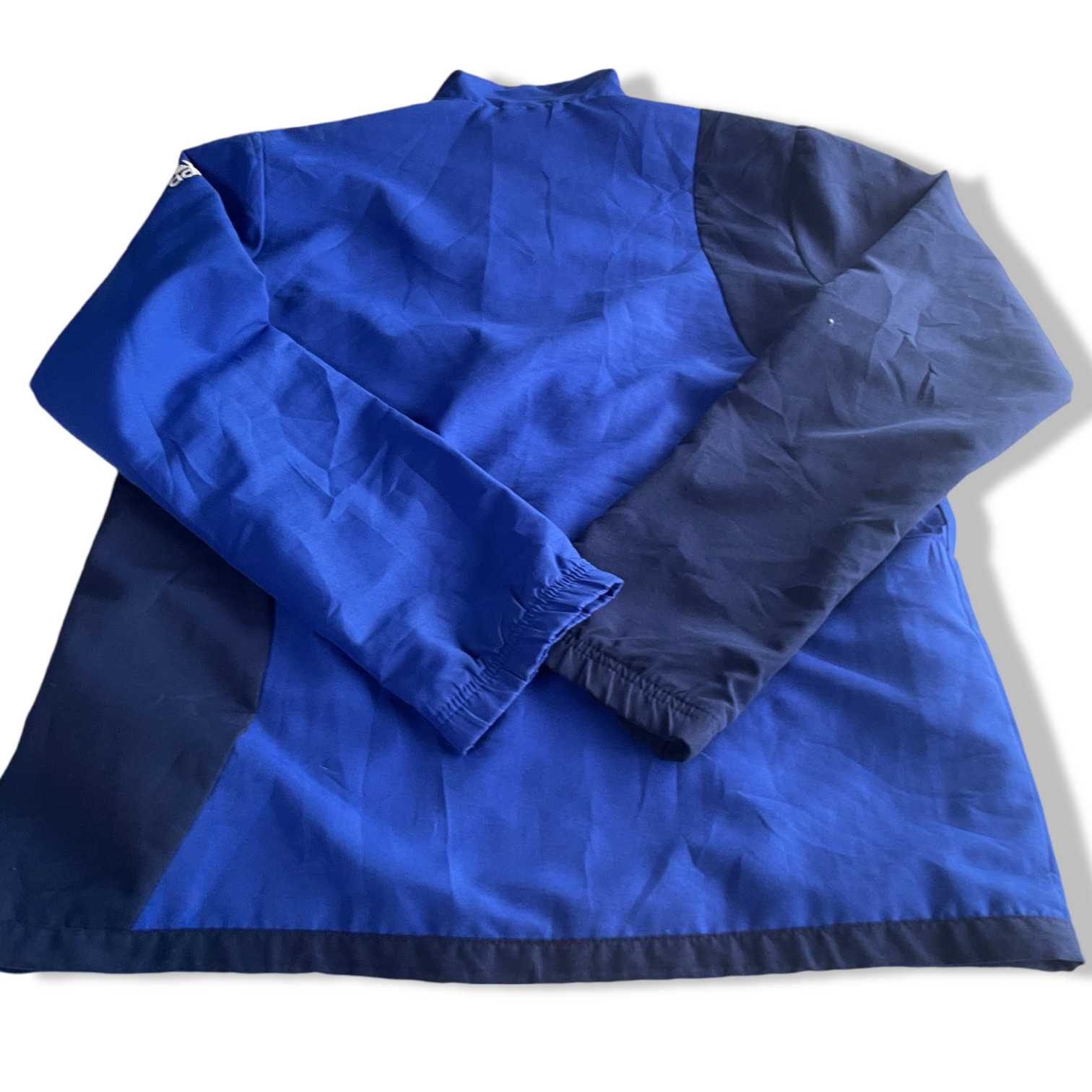 Vintage men Adidas blue full zip wind breaker track jacket in M/L|L30W21|SKU 5718