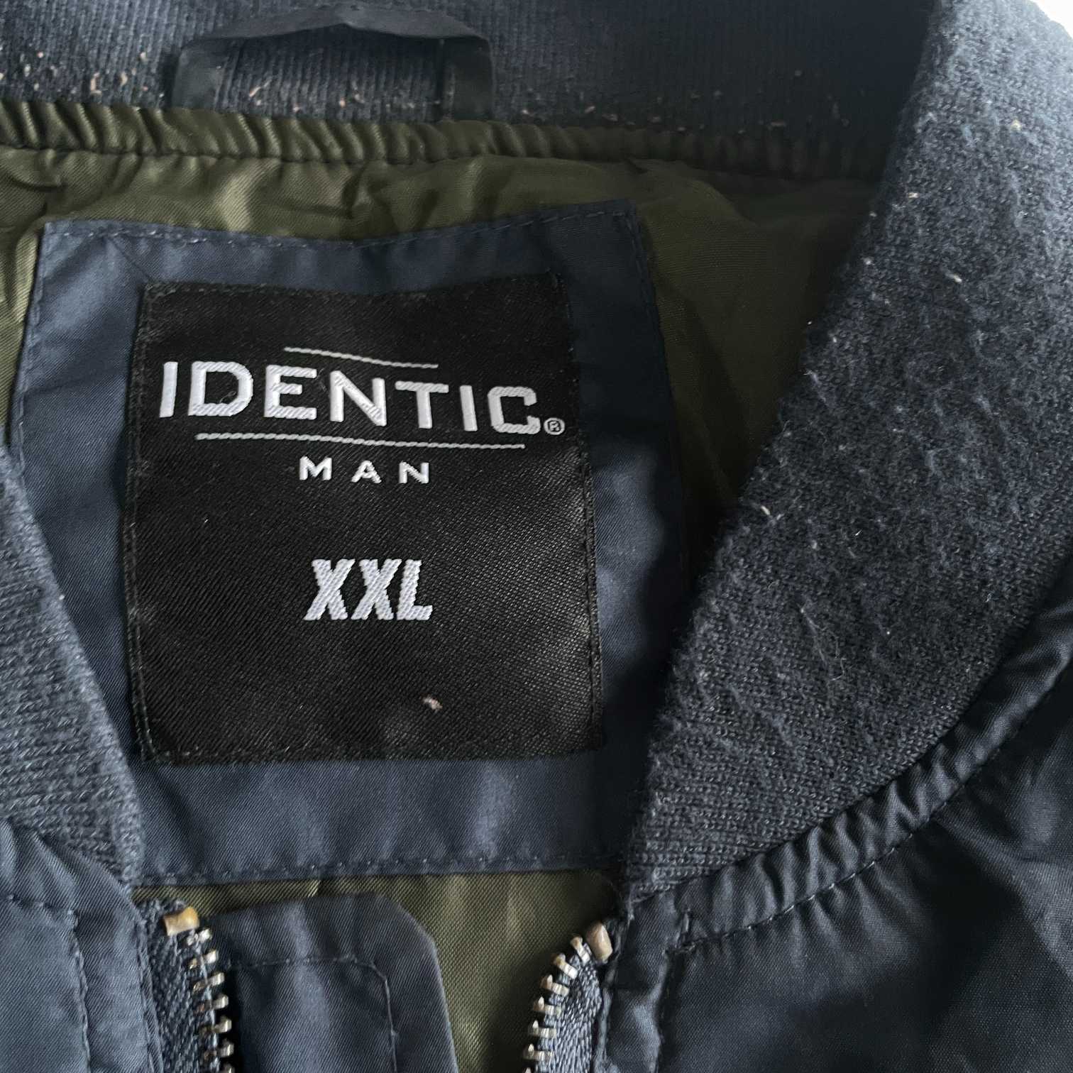 Vintage men Identic navy blue full zip bomber jacket in XXL| SKU 5719