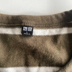 Vintage men brown multi stripe Uniqlo sweatshirt in L|L28 W22|SKU 5722