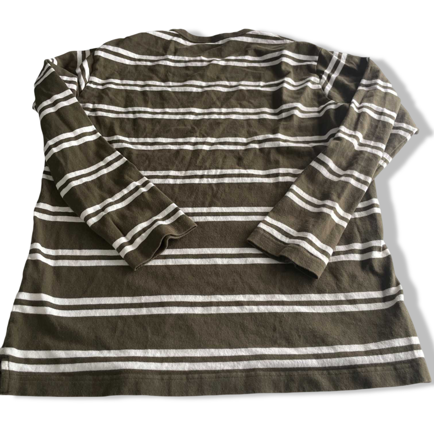 Vintage men brown multi stripe Uniqlo sweatshirt in L|L28 W22|SKU 5722