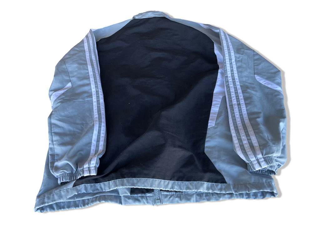 Vintage Adidas SV Fortuna Hernes Grey & Black colorblock full zip tracket in M| SKU 4385