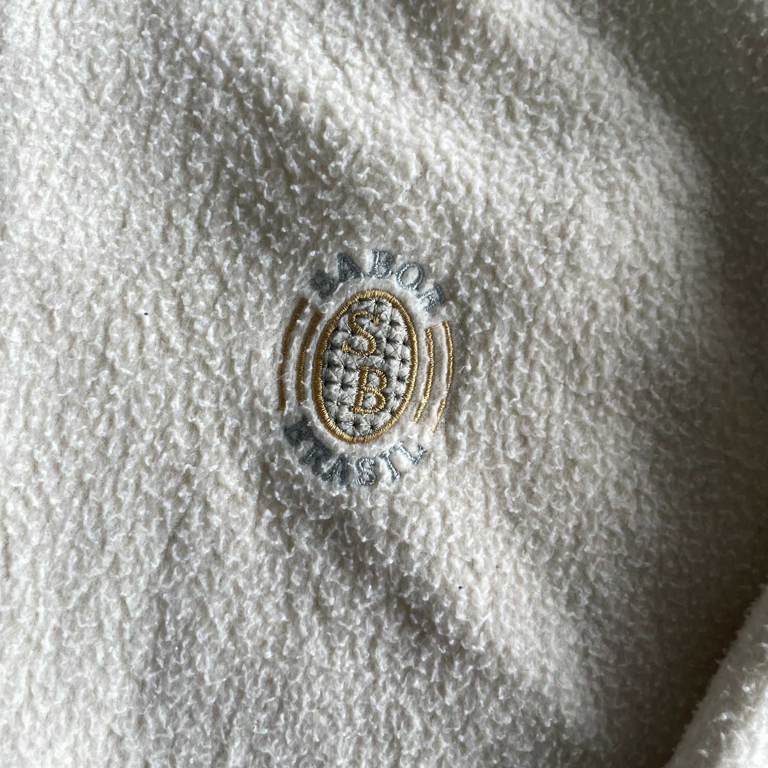 Vintage women cream babor Brasil fleece full zip bomber jacket in L|L28 W22|SKU 5725