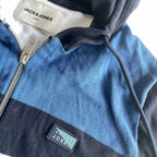 Vintage women Jack & jones core white & blue colorblock hoodie in M|L27W19|SKU 5726