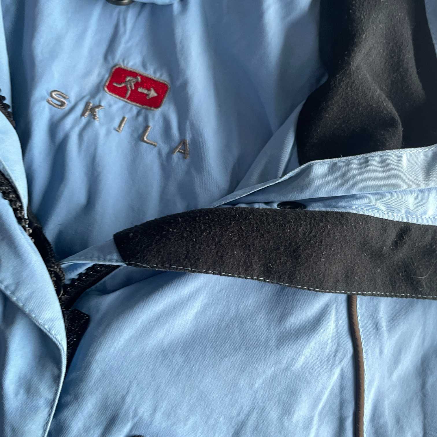 Vintage unisex Skila blue hooded waterproof  rain coat in XL|L32 W21|SKU 5727