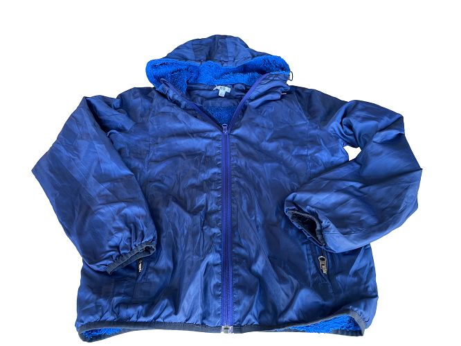Vintage Uniqlo women's waterproof hooded full zip blue jacket in S| L 24 W19|SKU 4387