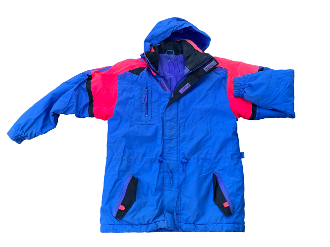Vintage Target blue colorblock 90's padded waterproof hoodie jacket &nbsp;L/XL|L36W25| SKU 4390