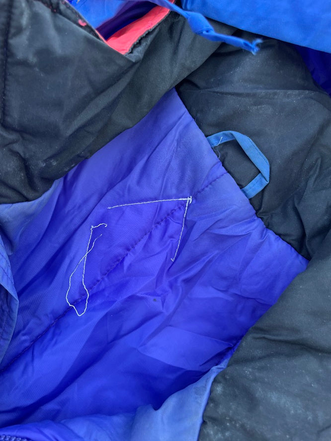 Vintage Target blue colorblock 90's padded waterproof hoodie jacket  L/XL|L36W25| SKU 4390