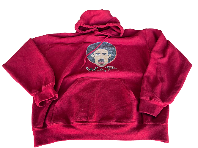 Vintage Gildan Heavy blend War graphics red hoodie in M|L25 W21| SKU 4392